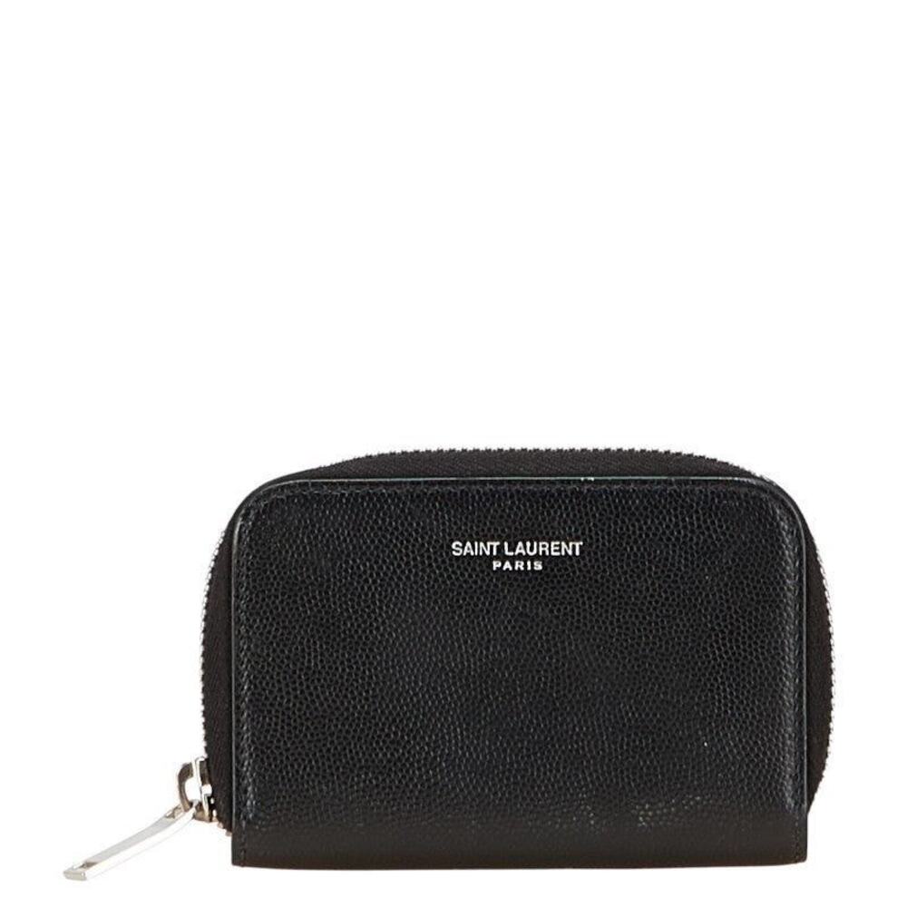 Saint Laurent Round Zip Coin Purse Black